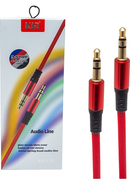 PM-3777 3.5 mm 1.2 Metre Erkek/erkek Kırmızı Stereo Aux Kablo fiyatları