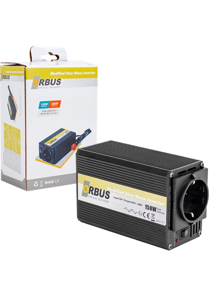 Inverter 150W 12V Orbus Modıfeld Sınus MS-150W - 12 Volt