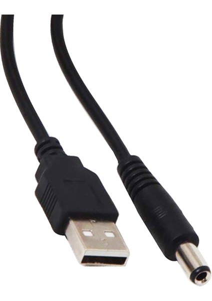 USB Erkek 5.5*2.5 Uç Adaptör Jacklı 80 cm Kablo Powermaster