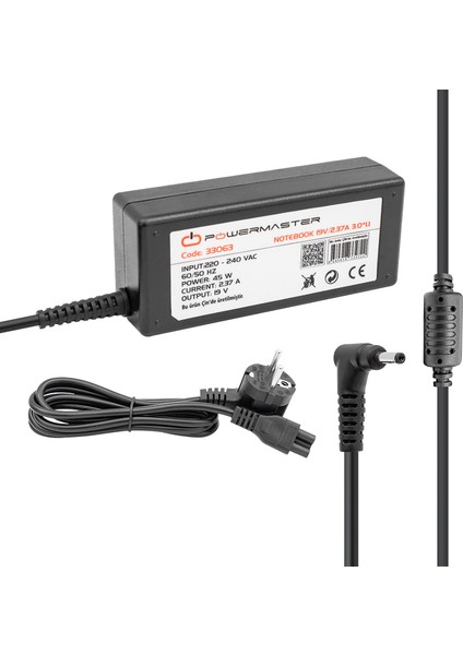 Notebook Adaptör Asus 19V/2.37A 3.0*1.1 Uç