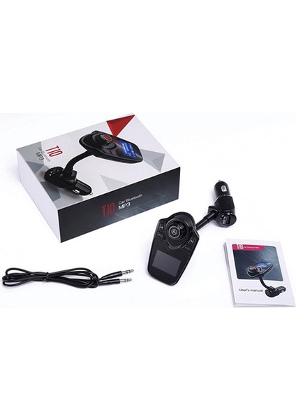 T10 LED Ekranlı Usb-Aux-Sd-Bluetooth Destekli 2.1A Fm Transmitter
