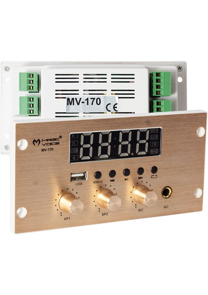 Magıcvoıce MV-170 -4X25W-USB-BT-MİC Girişli-Music Kontrol Anfi-[sıva Altı]