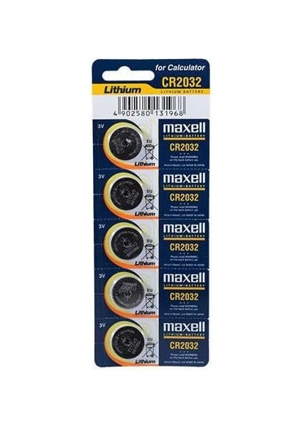 50 Adet 3 Volt CR2032 Lityum Düğme Para Pil (Bios-Kepenk-Kumanda-Hesap Makinesi Lithum Pili)