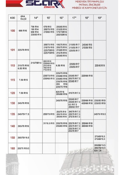 Vitrin Kar Zinciri 195/65R15 Serme Mahmuzlu Kar Zinciri indirimleri