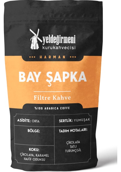 Yeldeğirmeni Kurukahvecisi Bay Şapka Filtre Kahve 500 gr