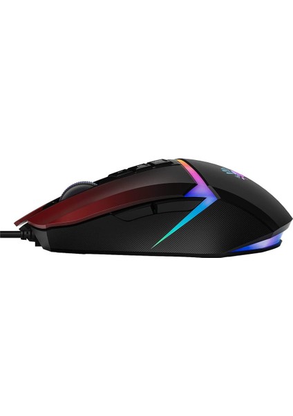 W60 Max 10.000 Cpı 10 Tuş Optik Rgb Uc3&4 Aktif Kablolu Kırmızı Gaming (Oyuncu) Mouse