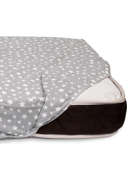 Bebek ve Çocuk Lastikli Fitted Çarşaf 65X95 cm (Gri Yıldızlı) modelleri