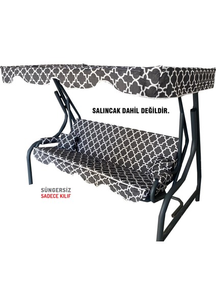 3 Kişilik Salıncak Minderi Süngersiz Kılıfı Karaçatı Bahçe Minderi
