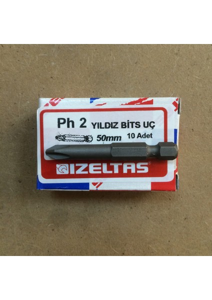 Izeltaş Ph2 Yıldız Bits Sıkma Uç 50 mm Sac Vidası Için 10 Adet