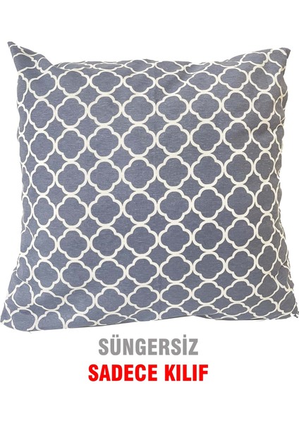 Kırlent Yastık Kılıfı Vip Kılıf 1 ADET-43X43 Cm(Griçatı)