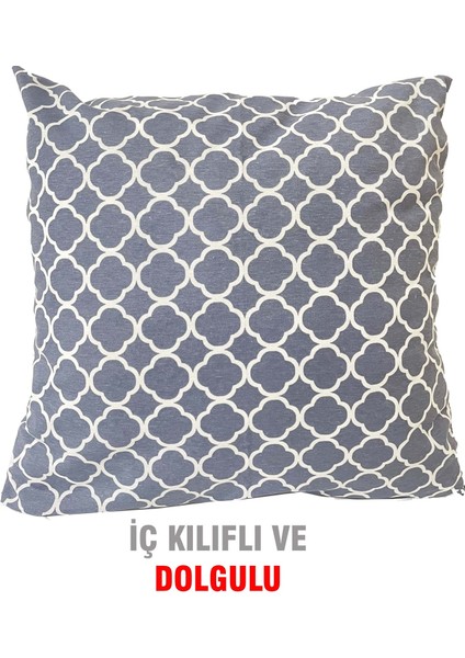 Kırlent Yastık Dolgulu Fermuarlı Vip Yastık 1 ADET-43X43 Cm(Griçatı)