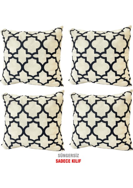 Kırlent Yastık Kılıfı Vip Yastık Kılıfı 4 ADET-43X43 Cm(Alaçatı)