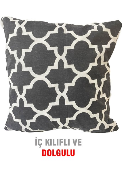 Kırlent Yastık Dolgulu Fermuarlı Vip Yastık 2 ADET-43X43 Cm(Büyük Karaçatı)