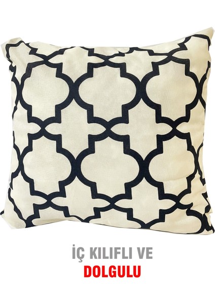 Kırlent Yastık Dolgulu Fermuarlı Vip Yastık 2 ADET-43X43 Cm(Alaçatı)