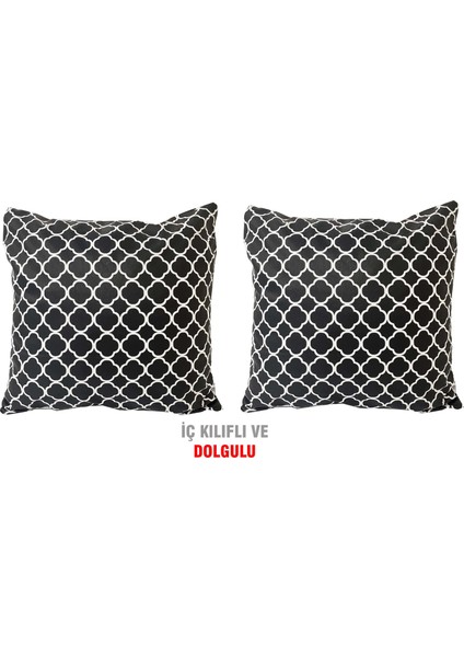 Kırlent Yastık Dolgulu Fermuarlı Vip Yastık 2 ADET-43X43 Cm(Karaçatı)