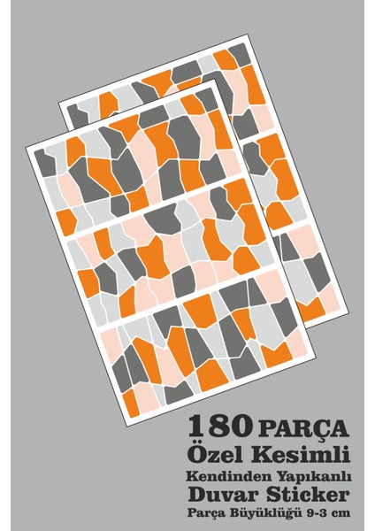 180 Parça Terrazzo Taş Desen Duvar Sticker Seti