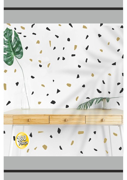 180 Parça Terrazzo Taş Desen Duvar Sticker Seti