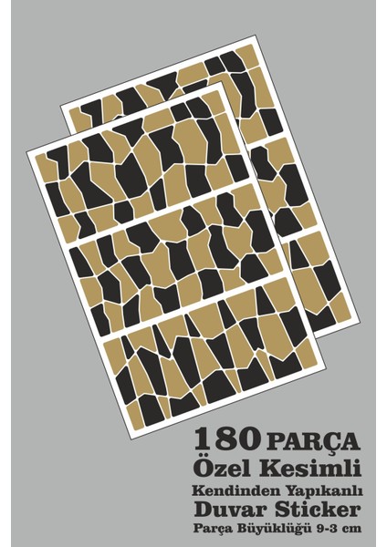 180 Parça Terrazzo Taş Desen Duvar Sticker Seti