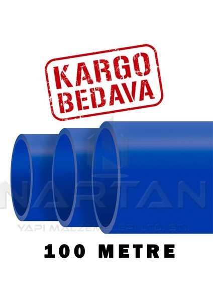 PE100 Içme Suyu Kangal Boru Mavi 32MM 10 Atü 100 mt