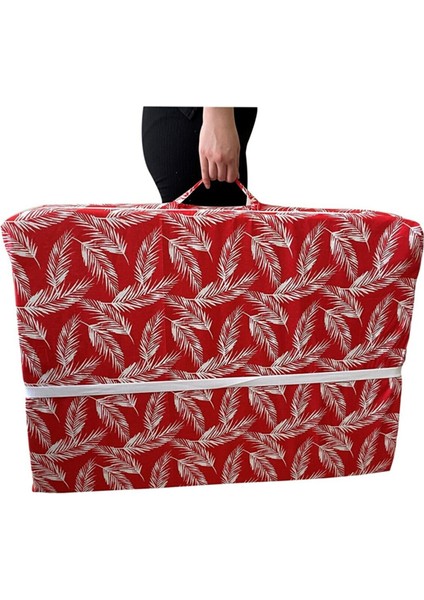 Katlanır Yatak Yer Yatağı Sünger Yatak Taşınabilen Tek Kişilik 80X180 Kırmızı Tüylü 6 cm