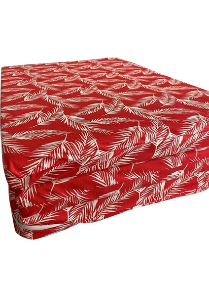 Katlanır Yatak Yer Yatağı Sünger Yatak Taşınabilen Tek Kişilik 80X180 Kırmızı Tüylü 6 cm