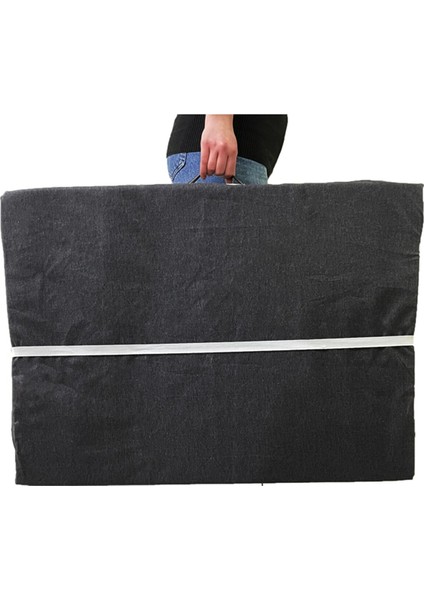 Tek Kişilik Katlanır Yer Yatağı Sünger Yatak Siyah 80X180 Cm-6 cm