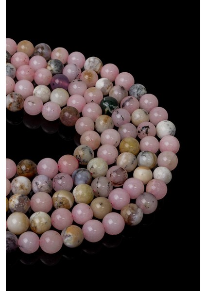 8 mm Pembe Opal Taşı Dizi
