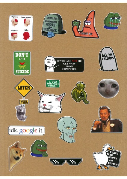 Internet Temalı Laptop Notebook Tablet Sticker Seti 18 Adet