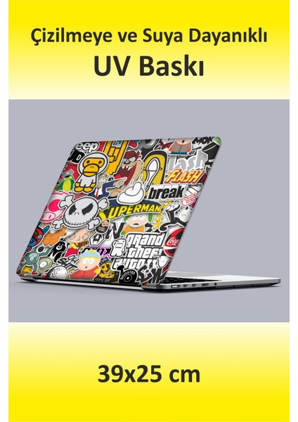 Uv Baskı Sticker Kaplama Notebook Macbook Stickerbomb