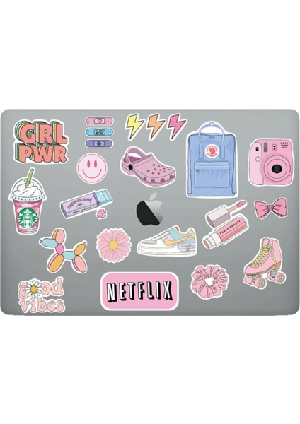 Çizilmez Suya Dayanıklı Pinky Temalı Laptop & Tablet Sticker Seti