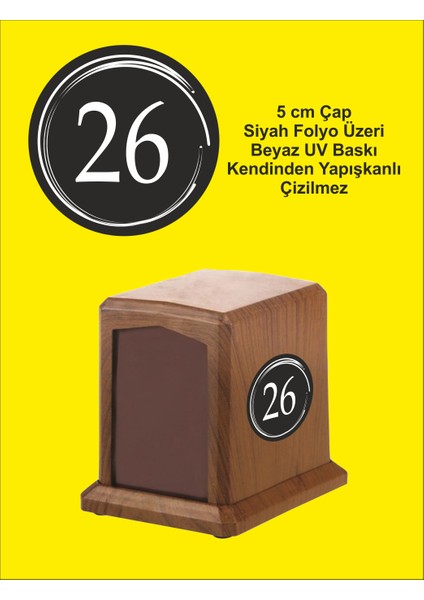 1-100 Numara Etiketi Uv Baskı Çizilmez Suya Solmaya Dayanıklı