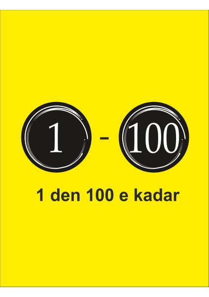 1-100 Numara Etiketi Uv Baskı Çizilmez Suya Solmaya Dayanıklı