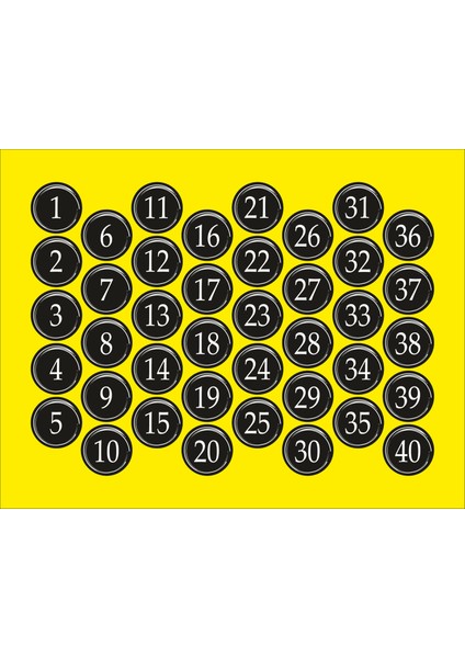 1-100 Numara Etiketi Uv Baskı Çizilmez Suya Solmaya Dayanıklı
