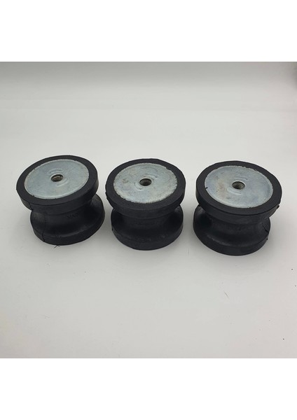 Atc Tipi Kauçuk Pullu Makaralı Takoz M12X1.5 Çap 80 mm Yğkseklik 60 mm