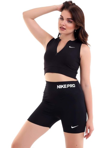 Siyah Nike Büstiyer ve Mini Tayt Takımı