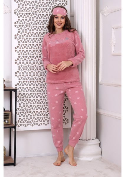 Fwn 3024 Peluş Welsoft Polar Kışlık Yumoş Kadın Pijama Takımı