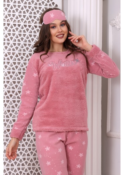 Fwn 3024 Peluş Welsoft Polar Kışlık Yumoş Kadın Pijama Takımı
