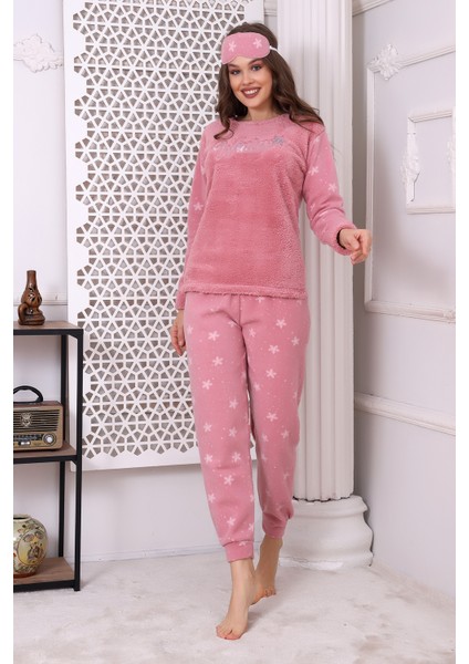 Fwn 3024 Peluş Welsoft Polar Kışlık Yumoş Kadın Pijama Takımı