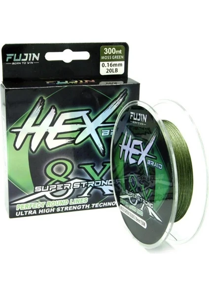 Hex Braid X8 Moss Green Pe Ip Olta Misinası 300 mt