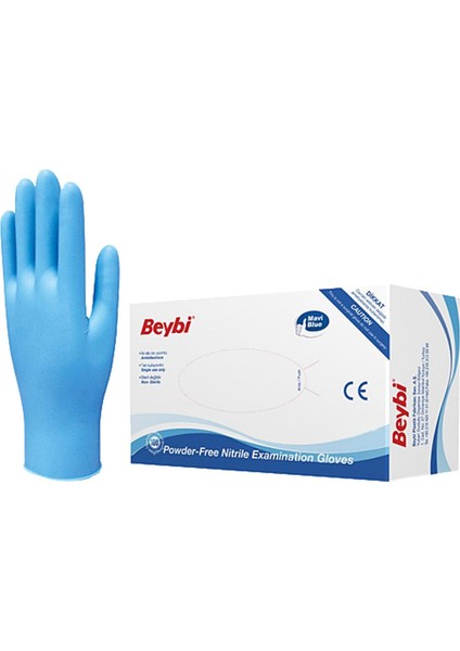 Iş Eldiveni - Nitril Muayene Mavi Pudrasız -1 Koli 20 Paket