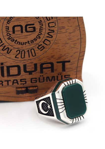 Zümrüt Taşlı Erkek Gümüş Yüzük 201021517 modelleri