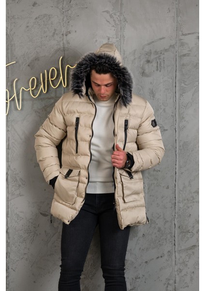 Kapşonlu Kapitone Içi Polarlı Erkek Şişme Mont fiyatları