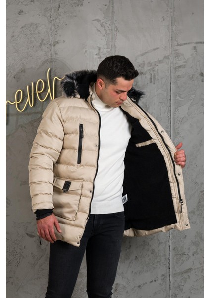 Kapşonlu Kapitone Içi Polarlı Erkek Şişme Mont fırsatları