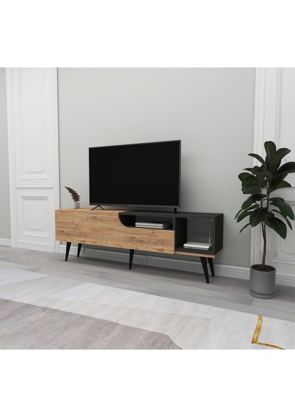 Alba Modern Tasarım Kapaklı Tv Ünitesi Atlantik Çam Antrasit - Alba fiyatları