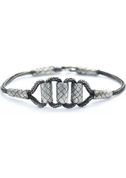 Erkek Gümüş Kazaziye Bileklik