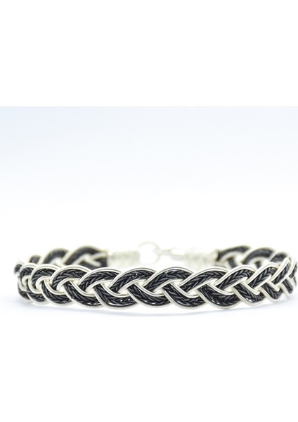 Erkek Gümüş Örme Kazaziye Bileklik