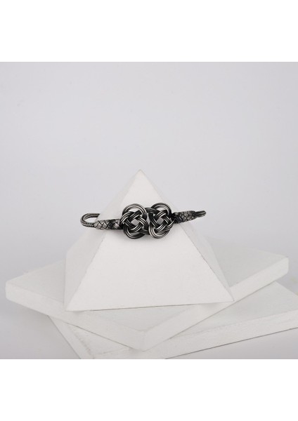 Kazaziye Gümüş Oksitli Bileklik