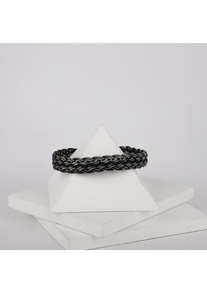 Kazaziye Gümüş Oksitli Bileklik