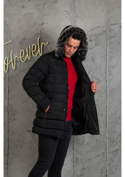 Slimfit Kapşonlu Içi Astarlı Erkek Spor Kapitone Mont fiyatları