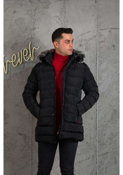 Slimfit Kapşonlu Içi Astarlı Erkek Spor Kapitone Mont modelleri